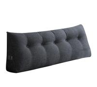 OHMG Grande cuscino a cuneo triangolare per testiera del letto, cuscino di schienale grigio, cuscini di lettura, cuscini di sostegno lombare, schienale in vita, traversin di posizionamento (grigio