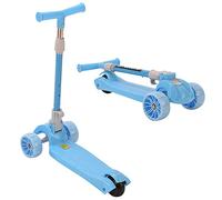 OHMG Monopattino per bambini 2 in 1, Draisienne e Monopattino a 3 ruote, montaggio semplice, altezza regolabile, LED ruote, vassoio antiscivolo, per ragazza/ragazzo 2 - 8 anni