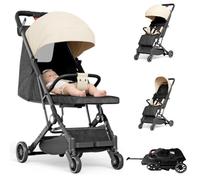 OHMG Passeggino 3 in 1,0 Plus Mese-22 Kg, leggero e compatto, comodo, pieghevole con una sola mano, capote estensibile con protezione contro la pioggia UV50+,Poggiapiedi gambe (Kaki-63 x 30 x 101 cm)