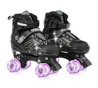OHMG Pattini a rotelle regolabili per bambini, con 8 ruote di luce, 4 misure regolabili, miglior regalo per principianti, sport, ragazze e ragazzi, regalo di compleanno Natale, 3 - 8 anni