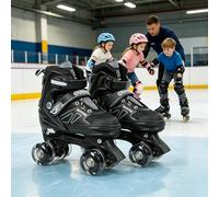 OHMG Pattini a rotelle regolabili per bambini, con 8 ruote di luce, 4 misure regolabili, miglior regalo per principianti, sport, ragazze e ragazzi, regalo di compleanno Natale, 3 - 8 anni