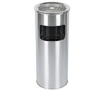 OHMG Posacenere da Esterno,30L Pattumiera Bidone Gettacarte Cestino Posacenere da Terra in Acciaio Inossidabil,Pattumiera in Acciaio Inox con Portacenere per Esterni (25 * 25 * 60cm（argent）)