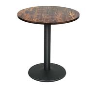 OHMG Tavolo da pranzo quadrato, tavolo da pranzo industriale retrò, tavoli da bistrot per 4 persone, tavoli da cucina da bar in legno con gambe in ferro, quadrati industriali (rotondo-60 x 60 x 72 cm)