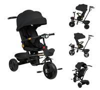 OHMG Triciclo evolutivo, 5 in 1,9 mesi a 25 kg, triciclo per bambini, bicicletta per bambini, sedile girevole a 360°, manubrio e cofano, imbracatura di sicurezza, cestino campanello, passeggino