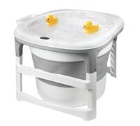 OHMG Vasca da bagno per bebè, vasca da bagno pieghevole per bambini, vasca da bagno con termometro digitale, vasca da bagno pieghevole per bambini, compatta, regalo ideale per neonati