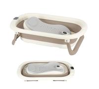 OHMG Vasca da bagno pieghevole con termometro incorporato, vasca da bagno per bambini adatta ai neonati e dispone di un tappetino antiscivolo e di fori di drenaggio, vasca da doccia portatile