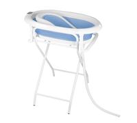 OHMG Vasca da bagno pieghevole sul piede, grande vasca da bagno Xxl con supporto, termometro 2.0, sedile e kit di drenaggio, bacino per bambini, ideale per la doccia, dalla nascita a 3 anni, regalo