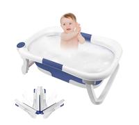 OHMG Vasca da bagno pieghevole,Vasca da bagno bebe,Plastica PP,Portativ Bagno bebe con piedini antiscivolo, Porta il tuo sgabello