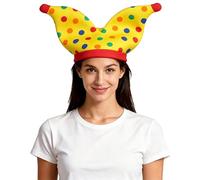 OhMill Cappello da giullare rosso blu cappello da clown clown top giullare cosplay cappelli buffi cappelli pazzi Pierrot Cosplay costumi divertenti per adulti