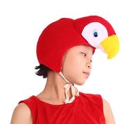 OhMill Cappello di pappagallo per bambini adulti cappello a forma di animale del fumetto copricapo di uccelli peluche per spettacoli sul palco carnevale spettacoli genitore-bambino Natale 3-8 anni