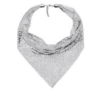 OhMill Collana da donna in metallo con paillettes collare punk glitter collare hip hop triangolo sciarpa ragazza choker collane alla moda accessorio da donna decorazione per rave feste banchetti vita