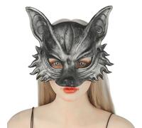 OhMill Maschera da volpe, maschera da lupo, maschera Therian, mezza faccia, per cosplay, feste di Halloween