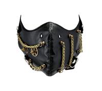 OhMill Maschere Steampunk in pelle PU Maschera per il viso Maschera a mezzo viso Maschera per Halloween Costume Cosplay Gimp Maschere per uomo