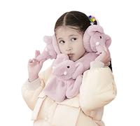 OhMill Paraorecchie in peluche elefante carino inverno orecchio protetto regolabile regali di Capodanno per ragazze ragazzi 6-12 anni rosa
