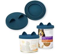OHMO Coperture Silicone per lattine animali domestici, Adatti alla delle lattine di Dimensioni Standard per Cani e Gatti, Confezione da 2, Blu