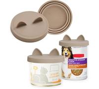 OHMO Coperture Silicone per lattine Animali Domestici, Adatti alla delle lattine di Dimensioni Standard per Cani e Gatti, Confezione da 2, Beige