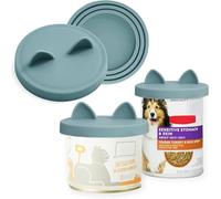 OHMO Coperture Silicone per lattine animali domestici, Adatti alla delle lattine di Dimensioni Standard per Cani e Gatti, Confezione da 2, Azzurro
