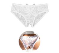 ohmydear Perizoma Seducente Aperto Tanga con Buco Slip Donna Trasparente Taglia Forti Mutande Sexy Pizzo Tanga Sexydonna Erotico Biancheria Intimo Cinghie Incrociate sul Davanti