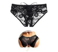 ohmydear Perizoma Seducente Aperto Tanga con Buco Slip Donna Trasparente Taglia Forti Mutande Sexy Pizzo Tanga Sexydonna Erotico Biancheria Intimo Cinghie Incrociate sul Davanti