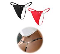 ohmydear Perizoma Strass Filo Donna Mesh Vita Bassa 2 Pezzi