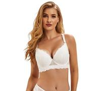 ohmydear Reggiseno Donna in Pizzo Taglie Forti Reggiseni Balconcino Push up con Ferretto Bralette Donna Spalline Removibili Completi Intimi Donna Sostegno Forte