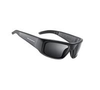 OhO - Occhiali da sole Bluetooth, con orecchie aperte, per ascoltare musica e chiamate, con protezione UV400, occhiali audio sportivi, impermeabili IP44, Lenti nere, Taglia unica