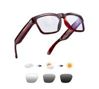 OhO Smart Glasses, Occhiali da sole polarizzanti con altoparlante Bluetooth, protezione UV/outdoor e controllo vocale, per uomini e donne (lenti blu di transizione)