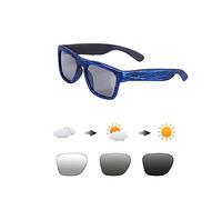 OhO Smart Glasses, occhiali da sole polarizzati con altoparlante Bluetooth, protezione UV atletica/all'aperto e controllo vocale, unisex, Stripe Silver Frame-lente grigia di transizione, standard