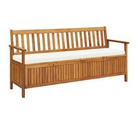 OHOOWOO Cassapanca con Cuscini 170 cm Legno Massello d'Acacia,Panca portaoggetti in legno massello d'acacia con cuscino per giardino e esterno Arredamento da giardino