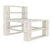 OHOOWOO Divano Centrale da Giardino su Pallet in Legno Bianco,Divano da giardino in legno di pino effetto pallet bianco, perfetto per relax e conversazioni in giardino Arredamento da giardino