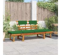 OHOOWOO Panca da Giardino Cuscini 2-in-1 190 cm Legno Massello d'Acacia,Lettino Prendisole in Legno Acacia Panca da Giardino Regolabile e Confortevole Arredamento da giardino