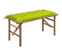 OHOOWOO Panca da Giardino Pieghevole con Cuscino 118 cm in Bambù,Panchina da giardino pieghevole in bambù resistente con cuscino per esterni Arredamento da giardino