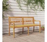 OHOOWOO Panchina Batavia 150 cm in Legno Massello di Teak,Panchina Batavia in Teak Design Elegante per Giardini ed Esterni Arredamento da giardino