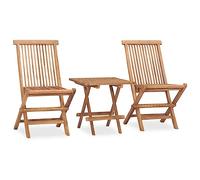 OHOOWOO Set da Pranzo da Giardino Pieghevole 3 pz in Massello di Teak Set di mobili