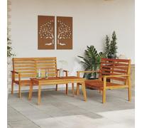 OHOOWOO Set da Salotto da Giardino 3 pz in Legno Massello di Acacia Set di mobili