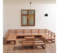 OHOOWOO Set Divani da Giardino 12 pz in Legno Massello di Pino Set di mobili