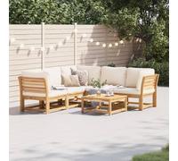 OHOOWOO Set Salotto da Giardino 6 pz con Cuscini in Massello di Acacia,Mobili e sedie da giardino