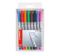 OHP Pen - STABILO OHP Pen Soluble - Fine - Wallet of 8 - Assorted Colours Solubl