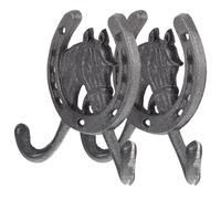 OHPHCALL 2 Pezzi Ganci da Parete in Ferro Vintage a Forma di Ferro di Cavallo, Ganci Decorativi Rustici per Appendere Asciugamani e Accappatoi in Casa e Corridoio