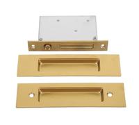 OHPHCALL 2 Pezzi Serratura Incassata Funzione Silenziosa e Armadi per da Cucina in Inox Oro, Design Minimalista e Resistenza per Ristrutturazioni Casa