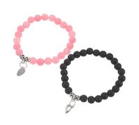 OHPHCALL 2 Pezzi Set di Bracciali e Nero Opaco Cuore Magnetico, Eleganti e Resistenti, Regalo per San e Relazioni a Distanza