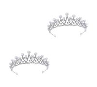 OHPHCALL 2pezzi Fascia Nuziale Con Elementi Perle Accessorio Elegante Per Donne Decorazione Per Cerimoniale Compleanno e Occasioni Speciali