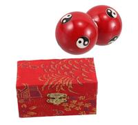 OHPHCALL 2pezzi Palline Per Esercizio Manuale Metallo Massaggio e Rafforzamento Muscolare Design Elegante e Funzionale Di Palline Da Massaggio Per Relax e Attività Fisica Rosse