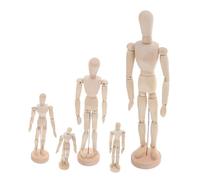 OHPHCALL 5 Pezzi Manichino da Disegno in Legno con Supporto Stabile Modello Articolato Regolabile per Artisti Pratica Anatomia e Posa per Schizzi e Pittura