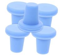 OHPHCALL 5 pezzi Tappi Bottiglia Vino in Silicone Alimentare Riutilizzabili Tappi Sigillanti Resistenti e Facili da Stopper Antiperdite per Bottiglie di Vino Blu