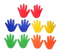 OHPHCALL 5paia Floor Markers Hand Shape Sensory Mats for Classroom Coordination Training Non- Carpet Dots for Kids and Adults Fun Interactive Learning Games