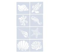 OHPHCALL 8pezzi Stencil Pittura Motivo Animali Marini Template Disegno Riutilizzabile in Plastica Leggera per Progetti Scolastici e Creatività Artistiche