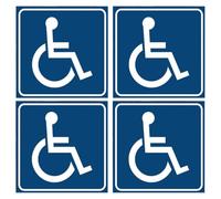 OHPHCALL Adesivi in Vinile Impermeabili per Segnale Handicap 4 Pezzi Blu per Percorsi Accessibili a Persone Disabilità in Spazi Esterni e Parchi