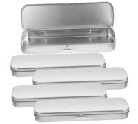 OHPHCALL Astuccio per Penne in Metallo 5 Pezzi Rettangolare Latta Satinata 21,5x6x2 Cm Adatto per Università