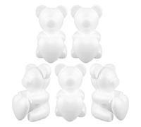 OHPHCALL Bear Shaped Decoration White DIY Craft 10Pezzi 3D Shapes 20Cm Bears + 10Cm Hearts for Handmade Valentine And Party Decorations